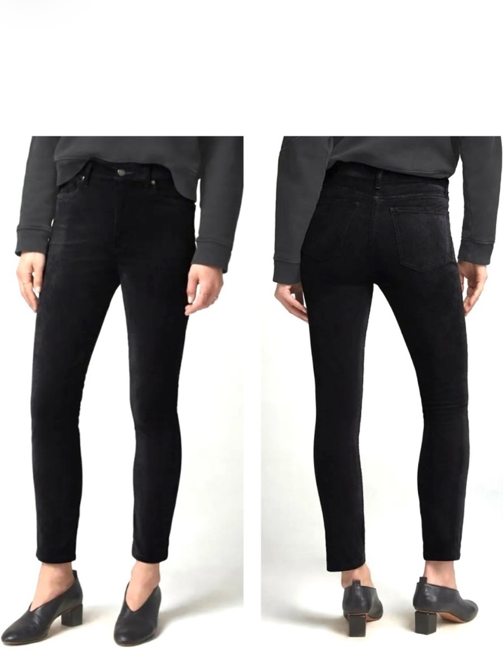 COH Olivia Velvet Slim Ankle Pants Women’s Sz 26 High-Rise Luxury Elegant Black